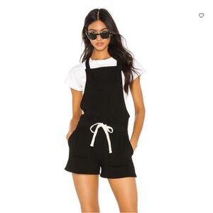 Revolve Monrow Short Overall in Black Size Small Pockets Stretchy